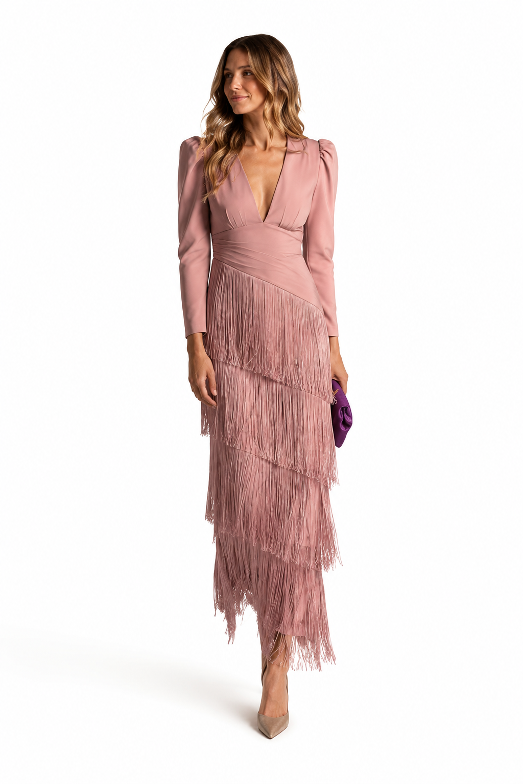 Vestit midi amb franges