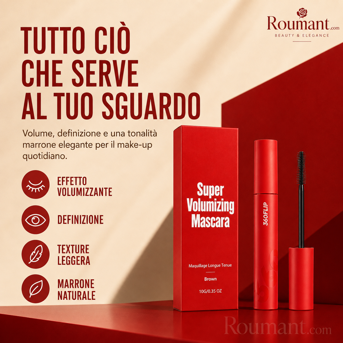 Mascara volume intense waterproof – cils fournis et définis