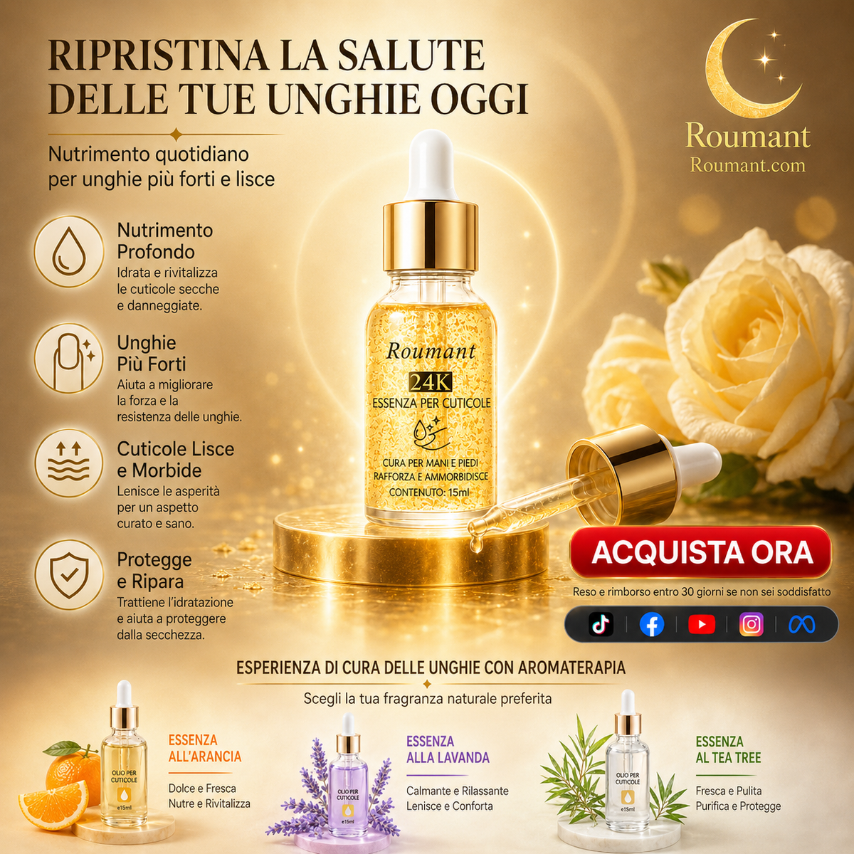 Aceite esencial para cutículas con cuentagotas