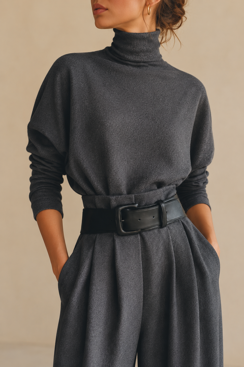 Conjunto de jersey y pantalón palazzo