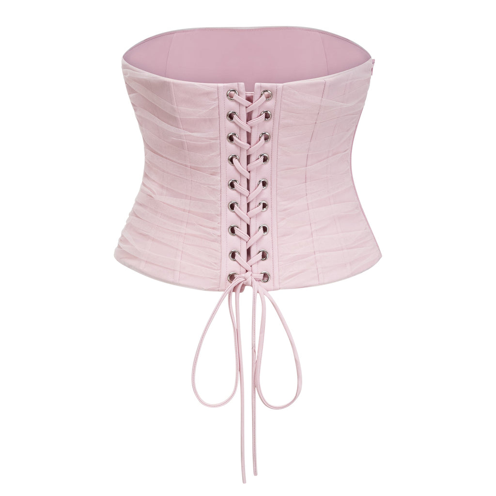 Conjunt de xal i corset rosa Zulema