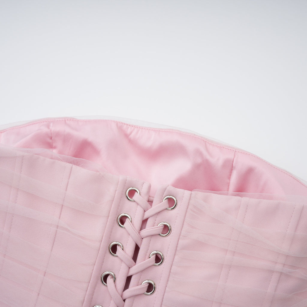 Conjunt de xal i corset rosa Zulema