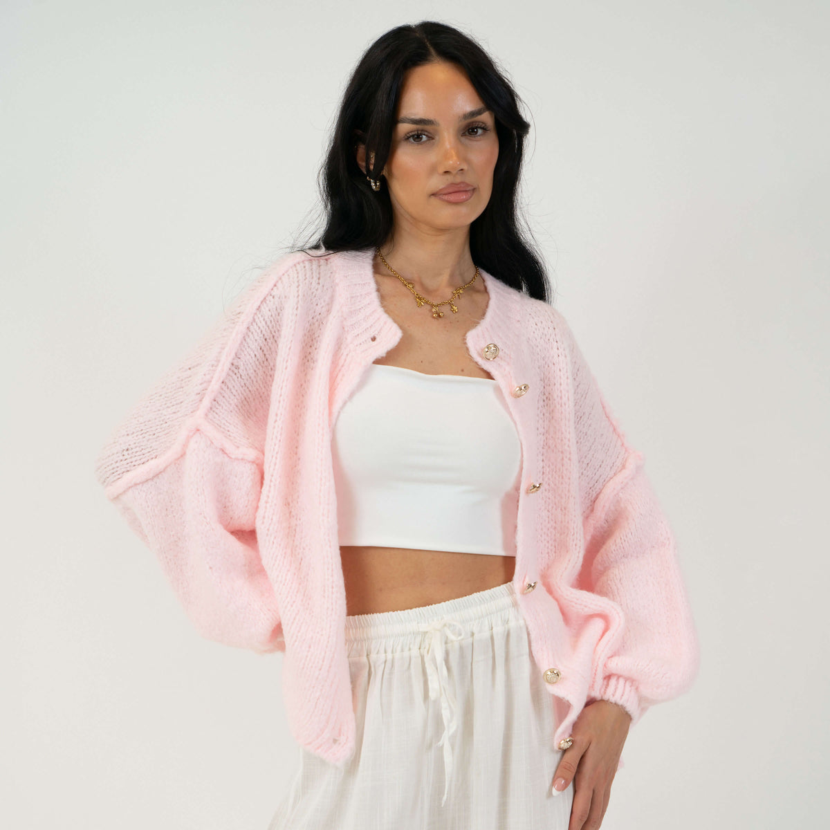 Cárdigan corto oversize