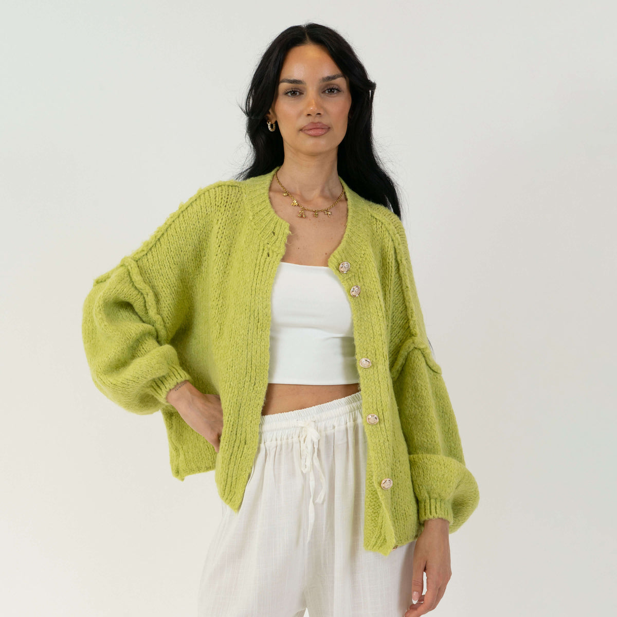 Cárdigan corto oversize