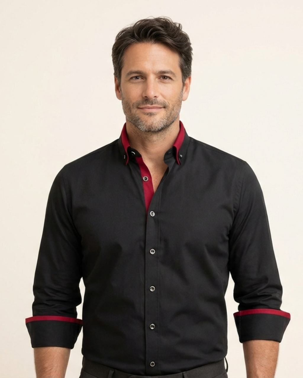 Chemise classique ajustée à manches longues
