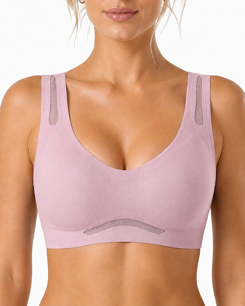 Confezione da 2 reggiseni a canotta cut-out in mesh traspirante senza cuciture con scollo a V profondo
