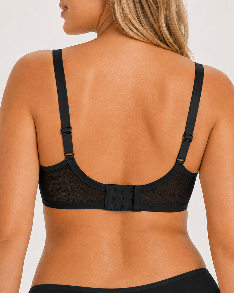 Soutien-gorge grande taille en dentelle florale à bonnet plein