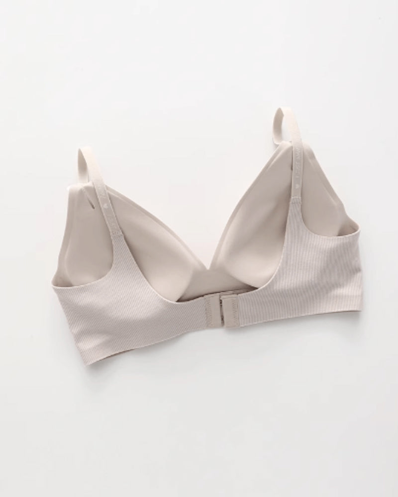 Soutien-gorge confort sans armatures à fines bretelles et décolleté en V profond