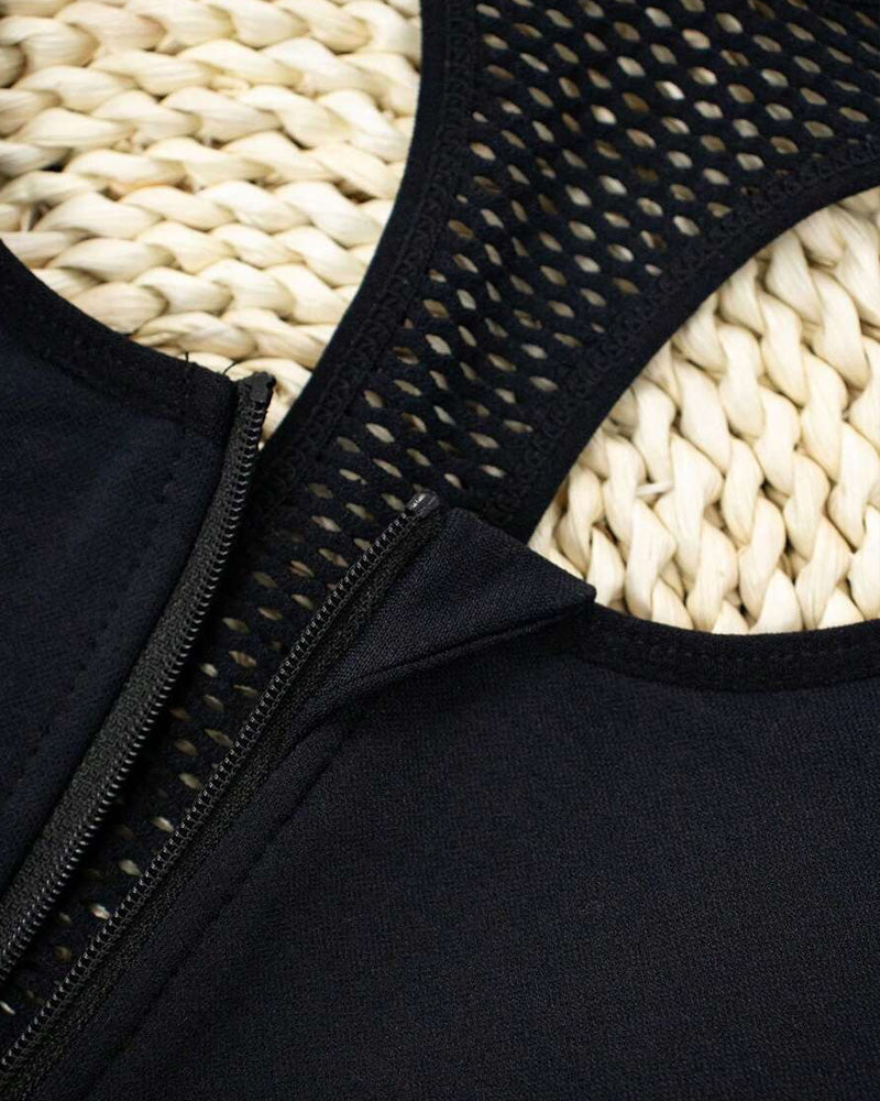 Reggiseno sportivo imbottito senza cuciture con zip