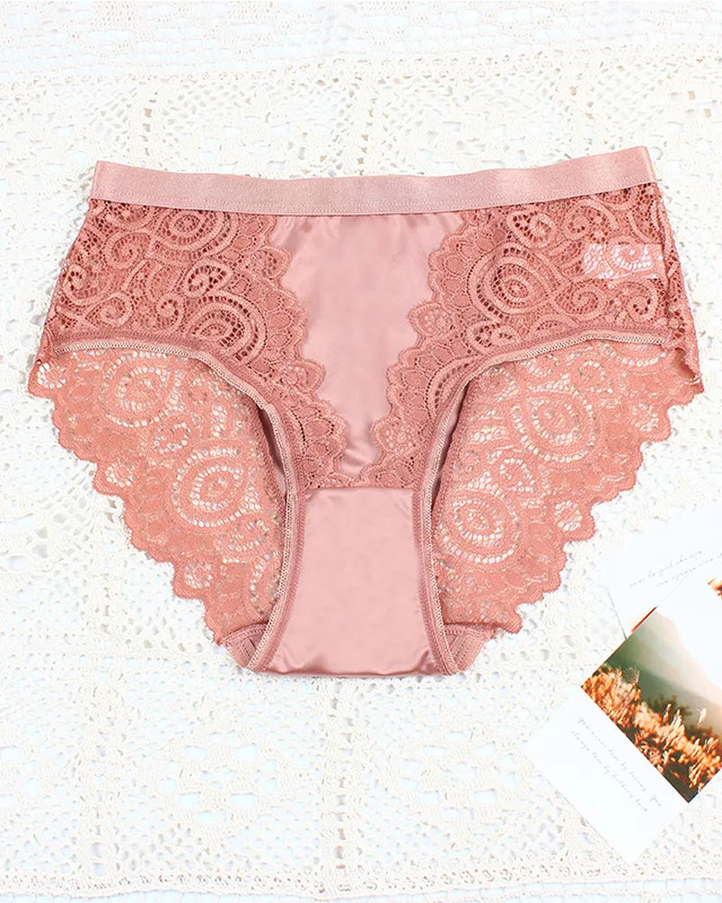 Braguita de talle alto de encaje floral, transpirable y cómoda