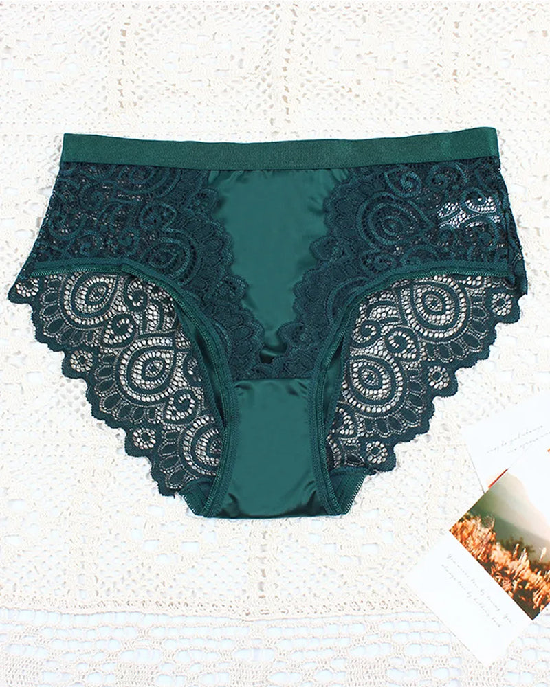 Braguita de talle alto de encaje floral, transpirable y cómoda