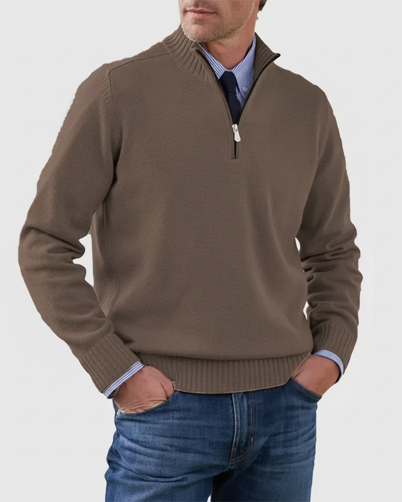 Pull décontracté à demi-zip