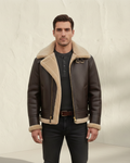 Veste en cuir matelassée