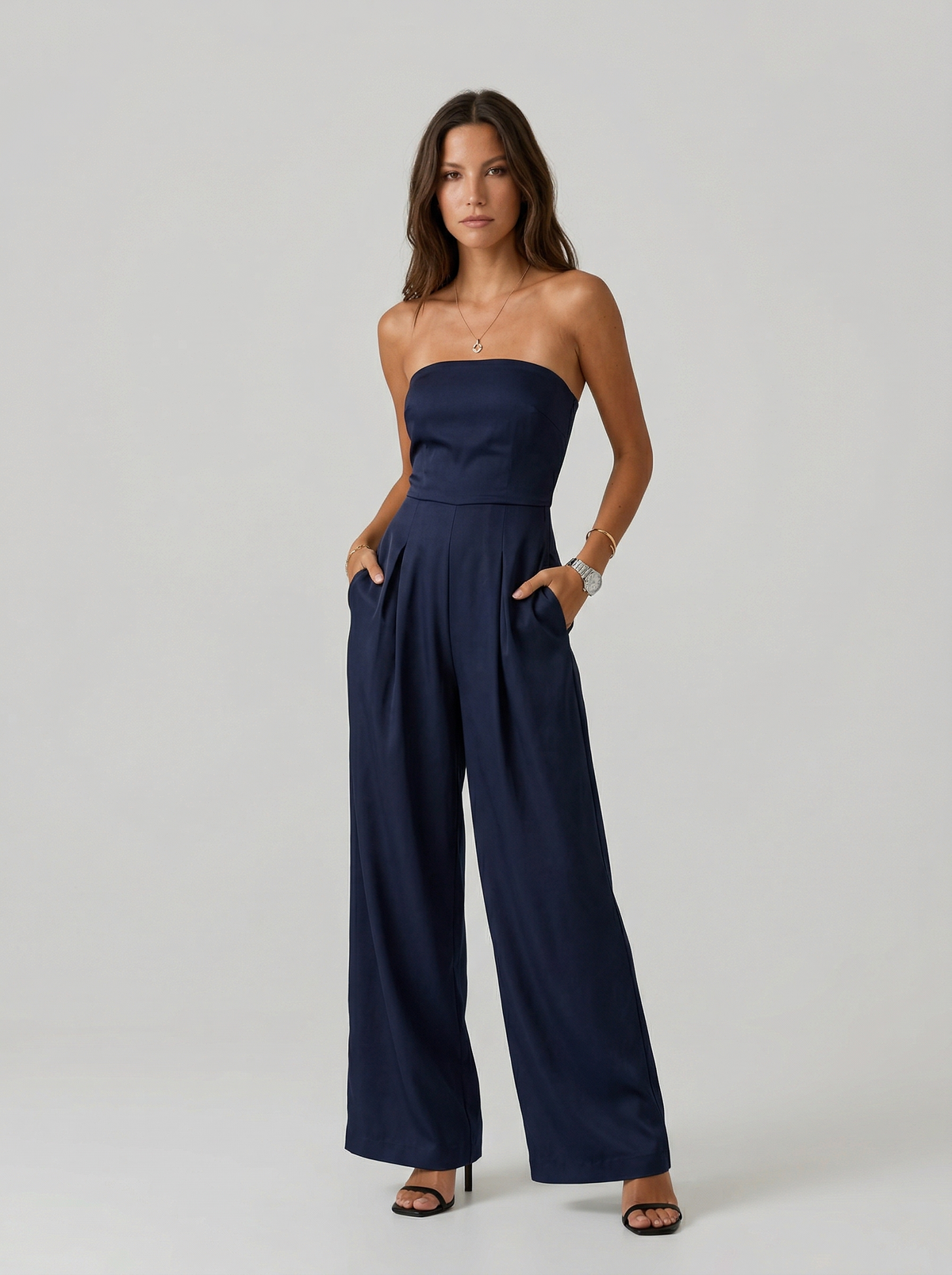 Combinaison bustier à jambes larges