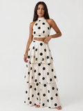 Lucía | Ensemble top et jupe longue à pois