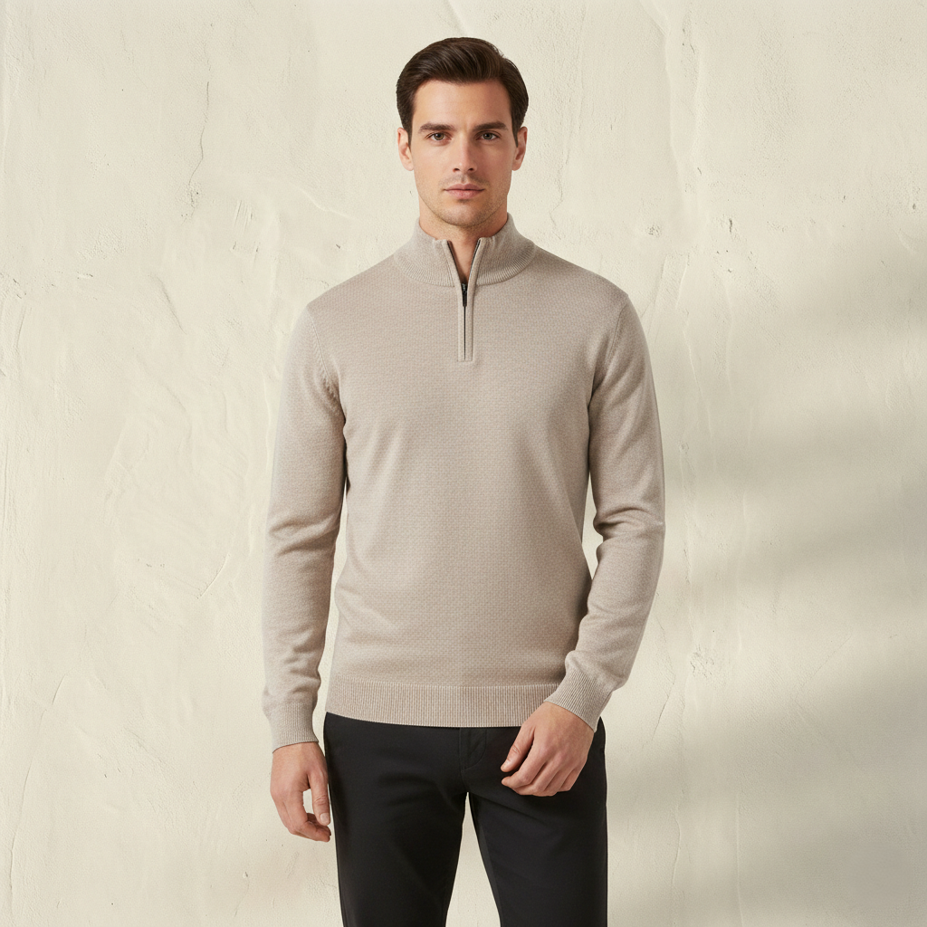 Pull en maille zippé