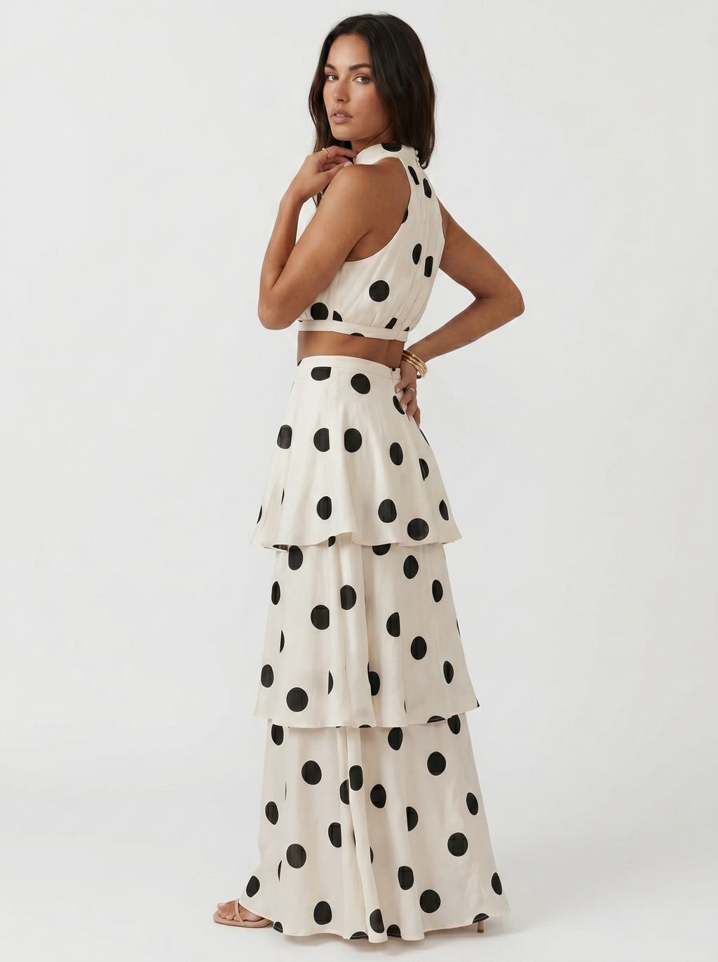 Lucía | Ensemble top et jupe longue à pois