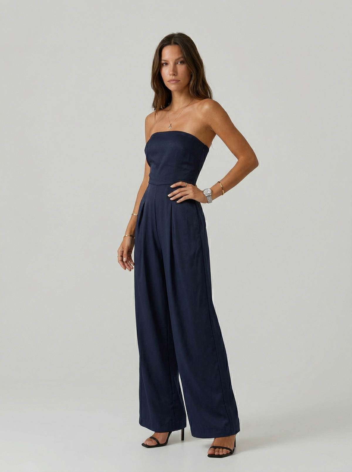 Combinaison bustier à jambes larges