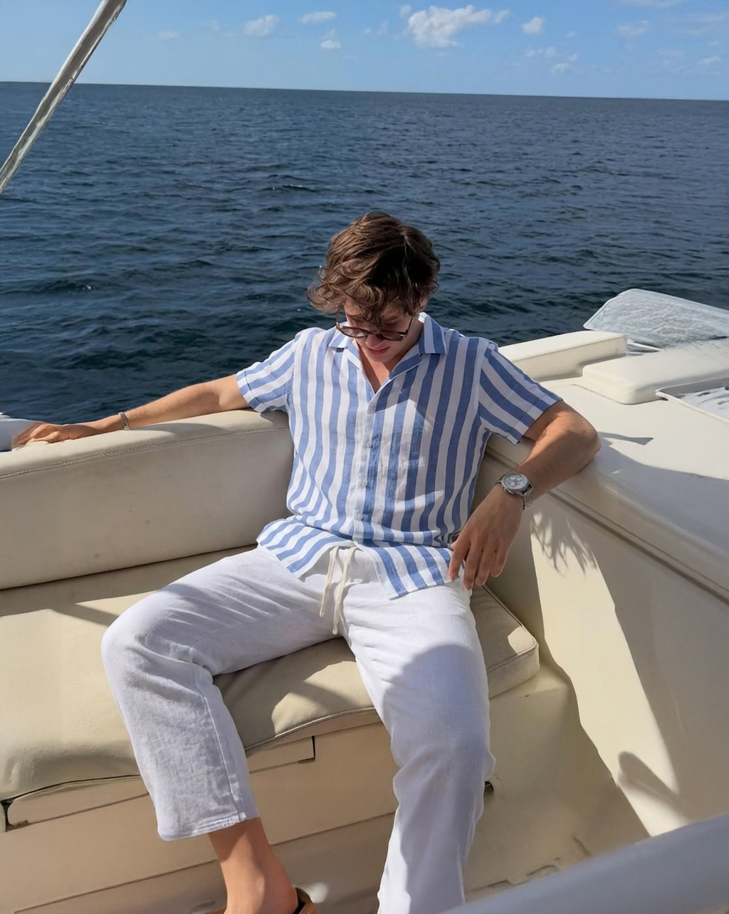 Conjunt d'estiu de camisa i pantalons de lli