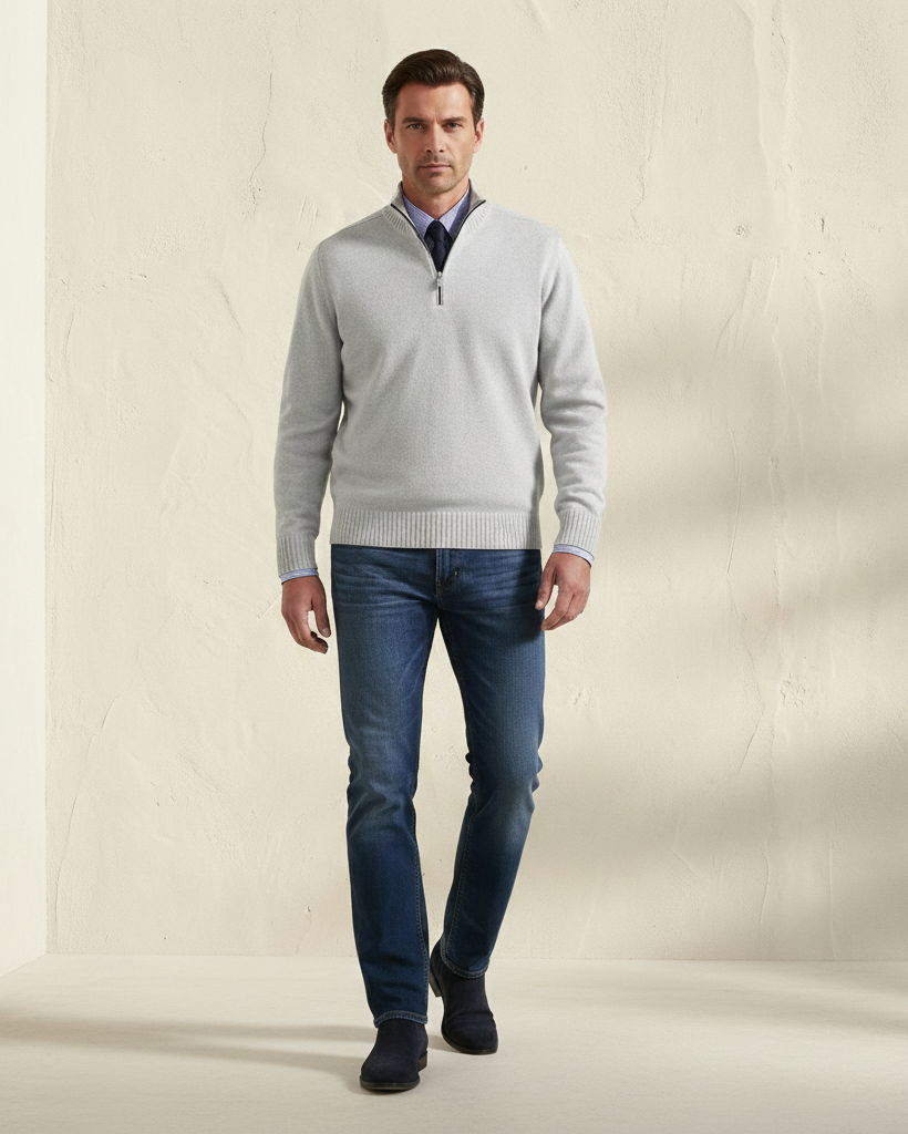 Pull décontracté à demi-zip