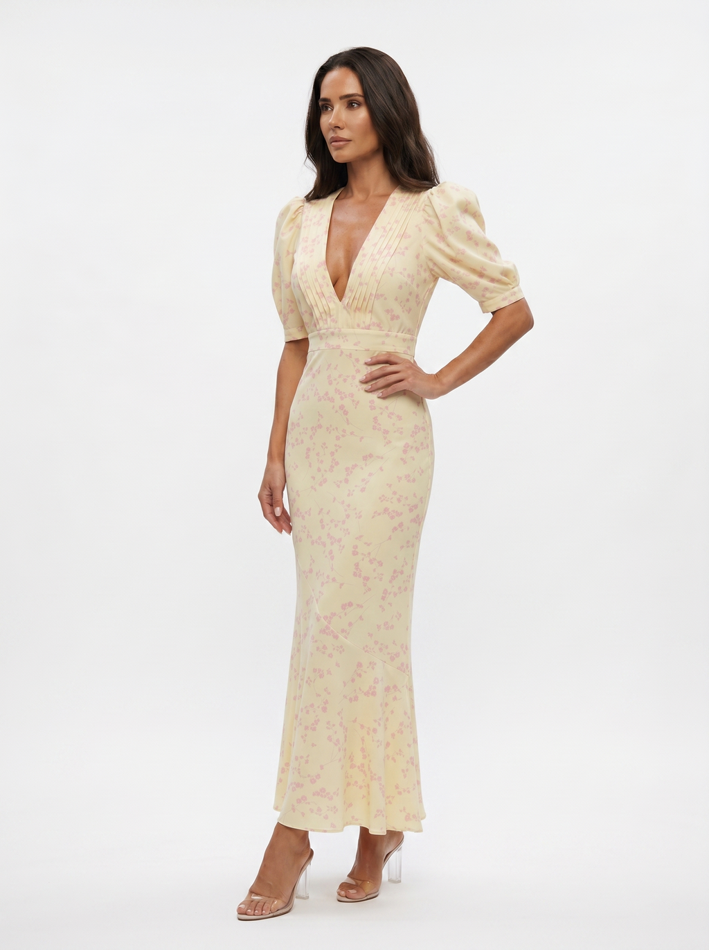 Amaia | Vestit amb disseny floral i coll en V