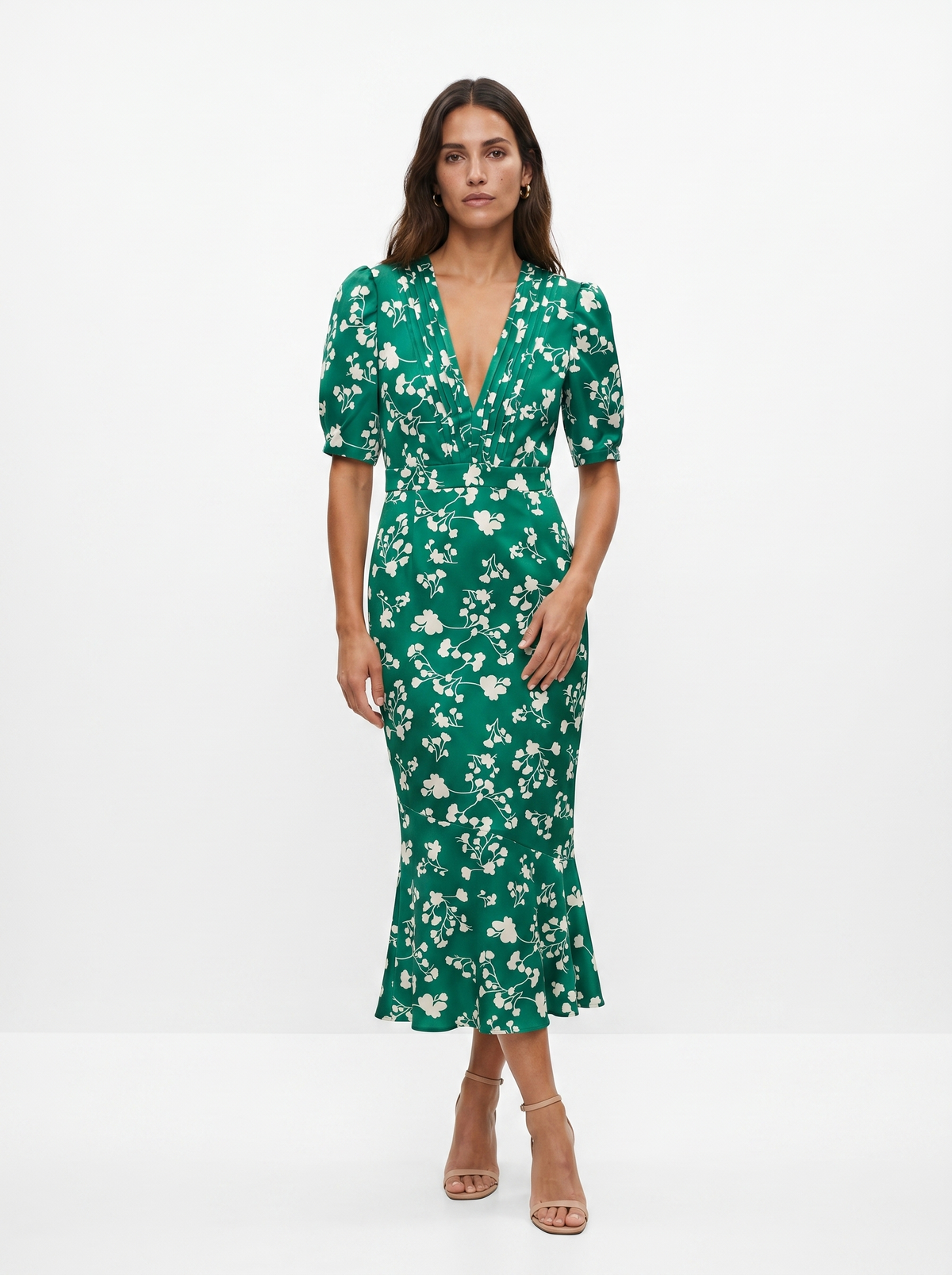 Amaia | Kjole med blomsterdesign og V-hals