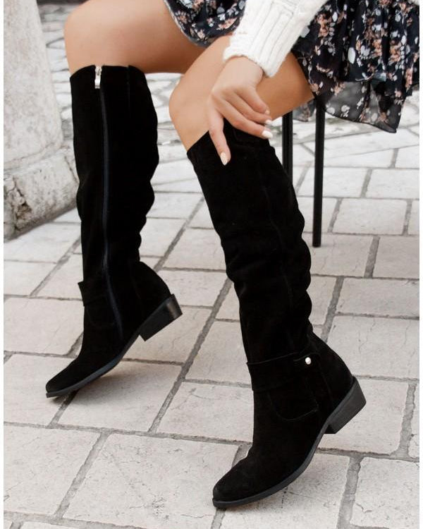 Bottes élégantes et chaudes en daim pour femme