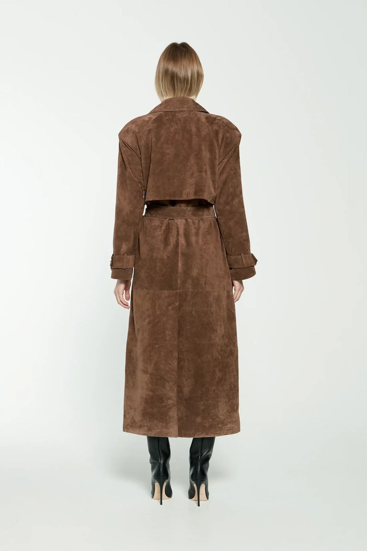 Manteau long en daim