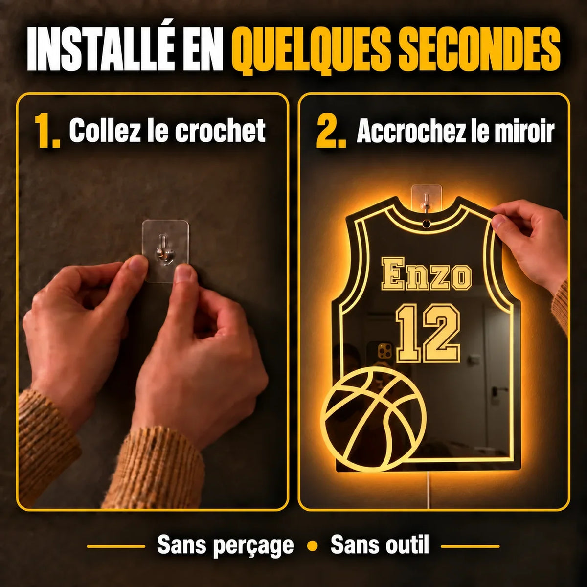 LumiBasket | Llamp de bàsquet de mirall personalitzada LED