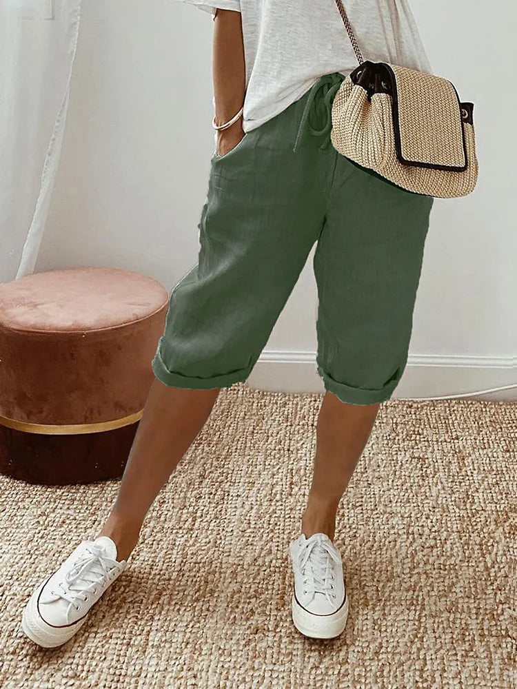 Pantalon en coton et lin