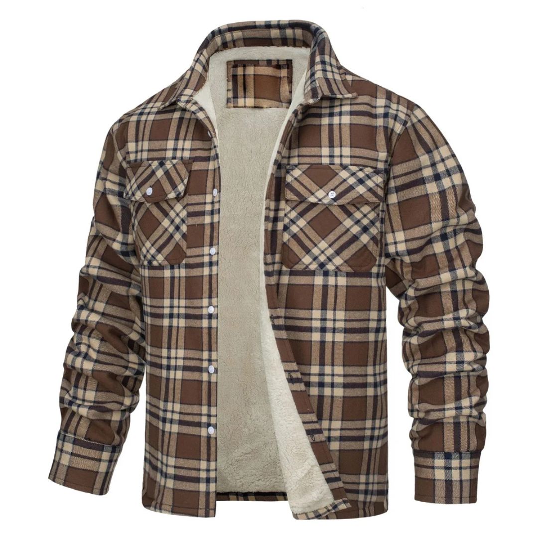 Chaqueta de cuadros con forro polar