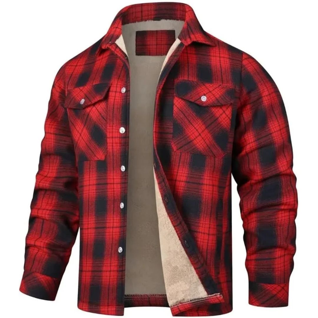 Chaqueta de cuadros con forro polar
