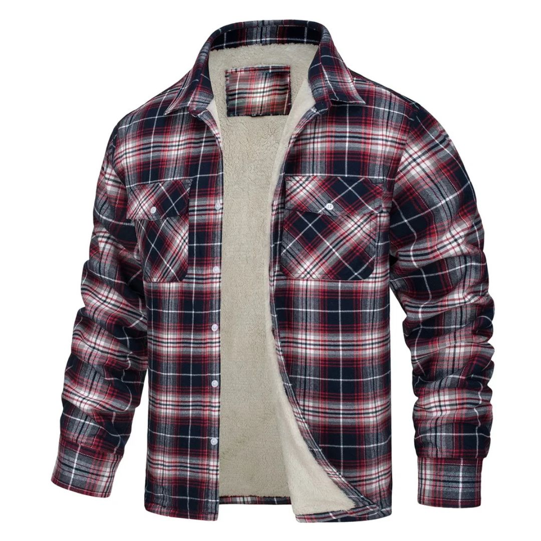 Chaqueta de cuadros con forro polar