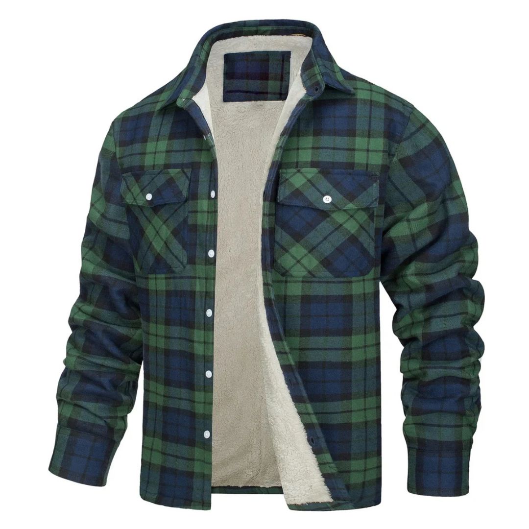 Chaqueta de cuadros con forro polar