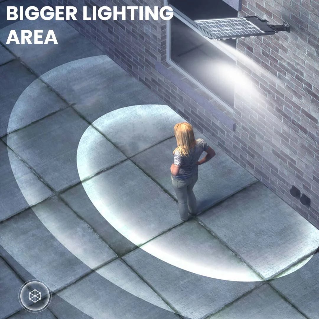 Lampadaire solaire LED avec détecteur de mouvement et télécommande