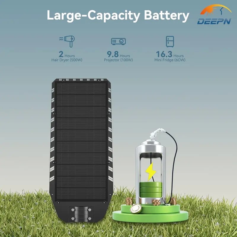 Lampadaire solaire LED avec détecteur de mouvement et télécommande