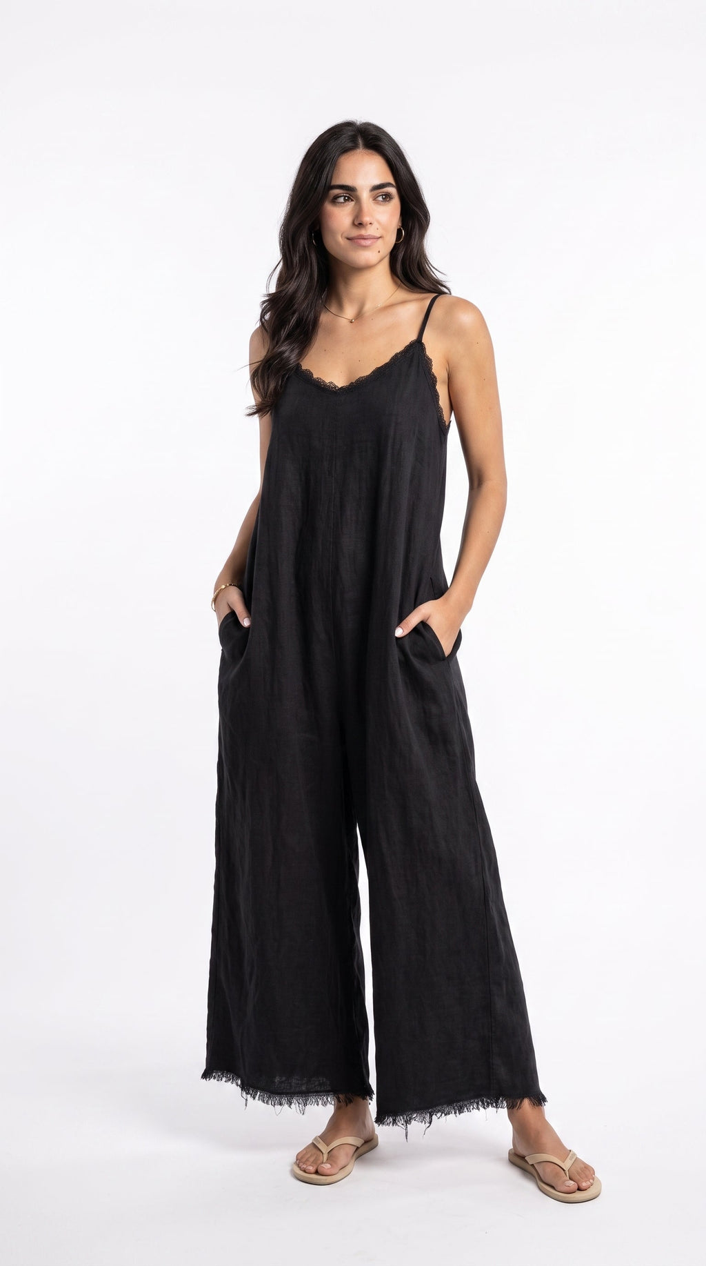 Combinaison minimaliste en lin pour femme