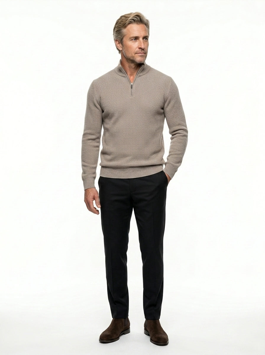 Pull en maille zippé