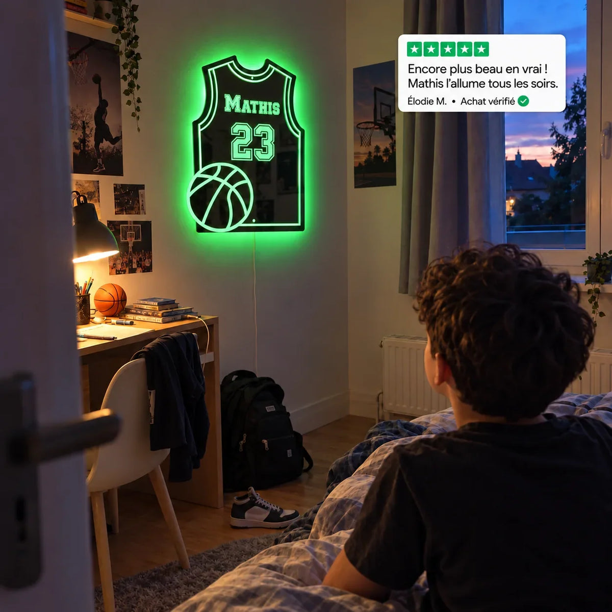 LumiBasket | Lampe miroir personnalisée LED Basket