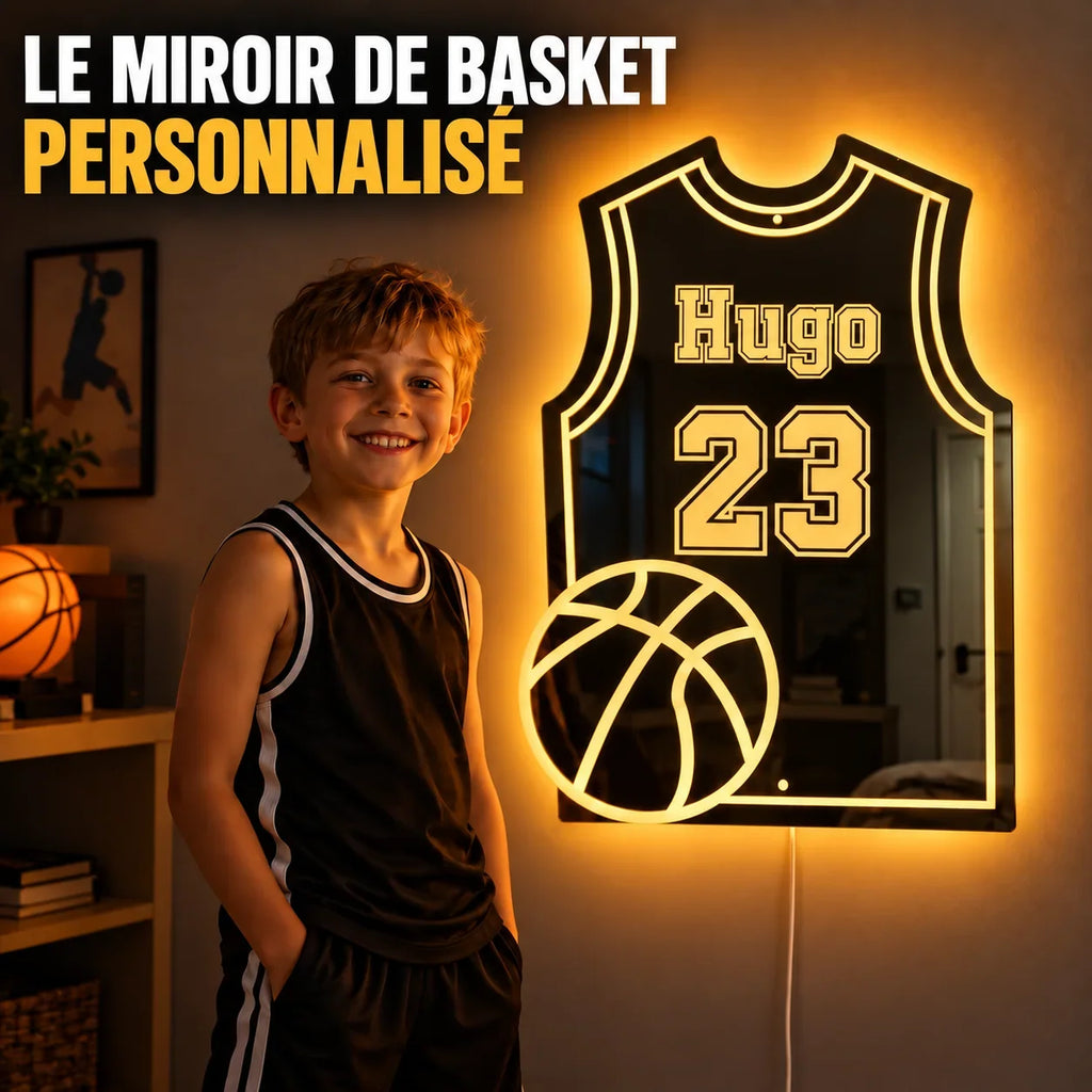 LumiBasket | Lampe miroir personnalisée LED Basket