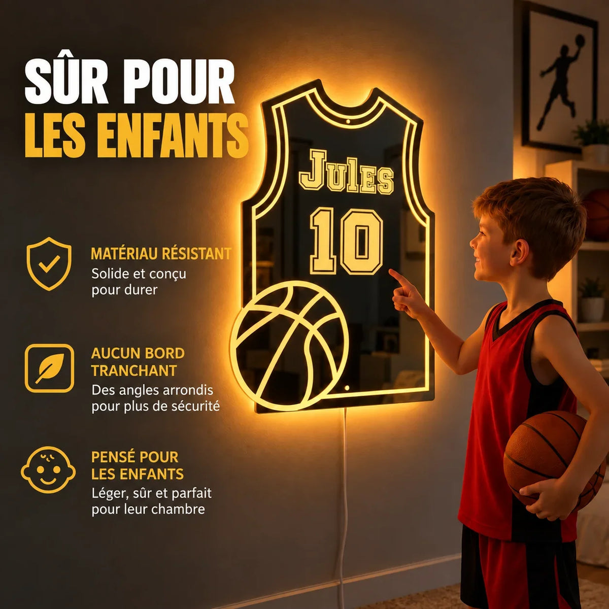 LumiBasket | Llamp de bàsquet de mirall personalitzada LED