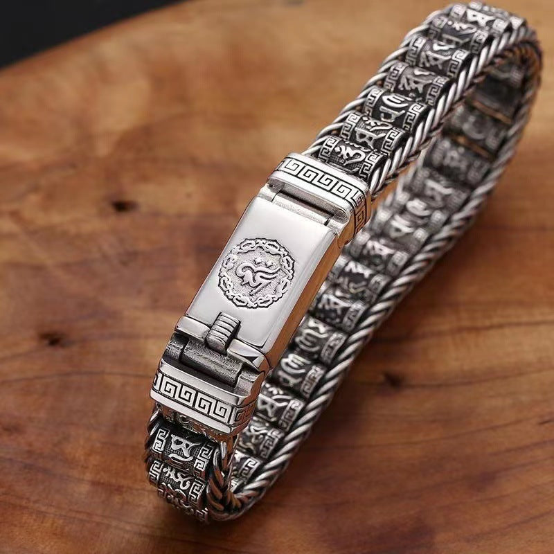 Bracciale con ruota di preghiera portafortuna