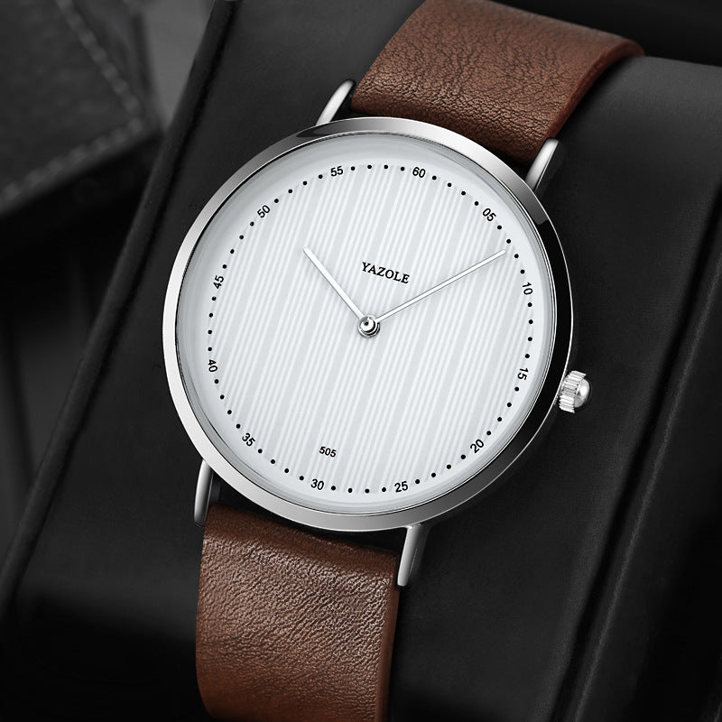 Reloj minimalista con esfera de rayas verticales