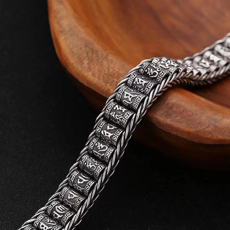 Bracciale con ruota di preghiera portafortuna