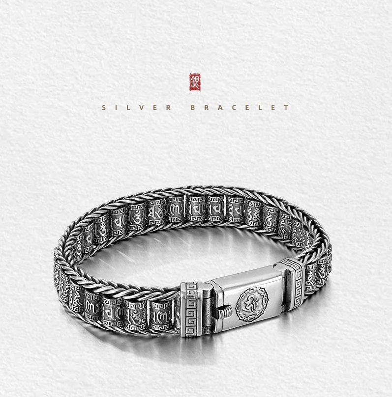 Bracciale con ruota di preghiera portafortuna