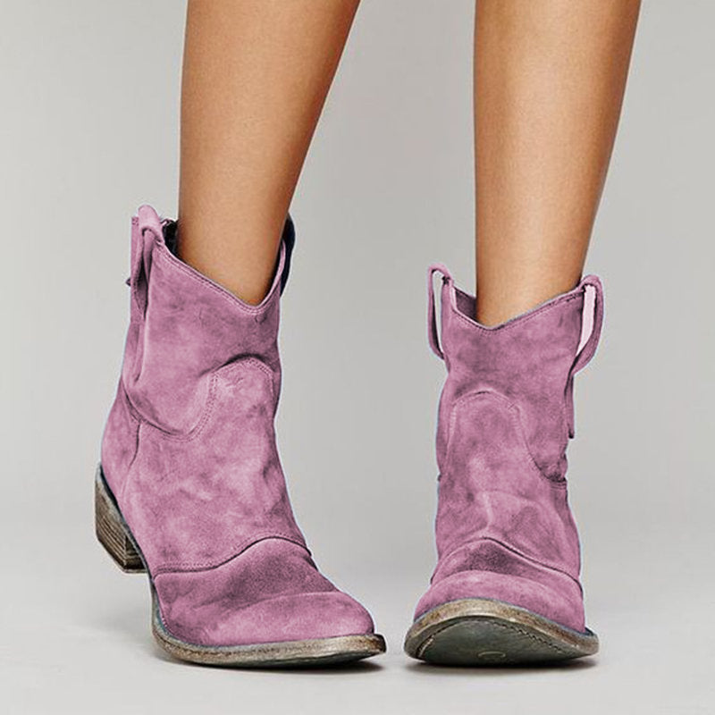 Bottines pour femme en daim souple