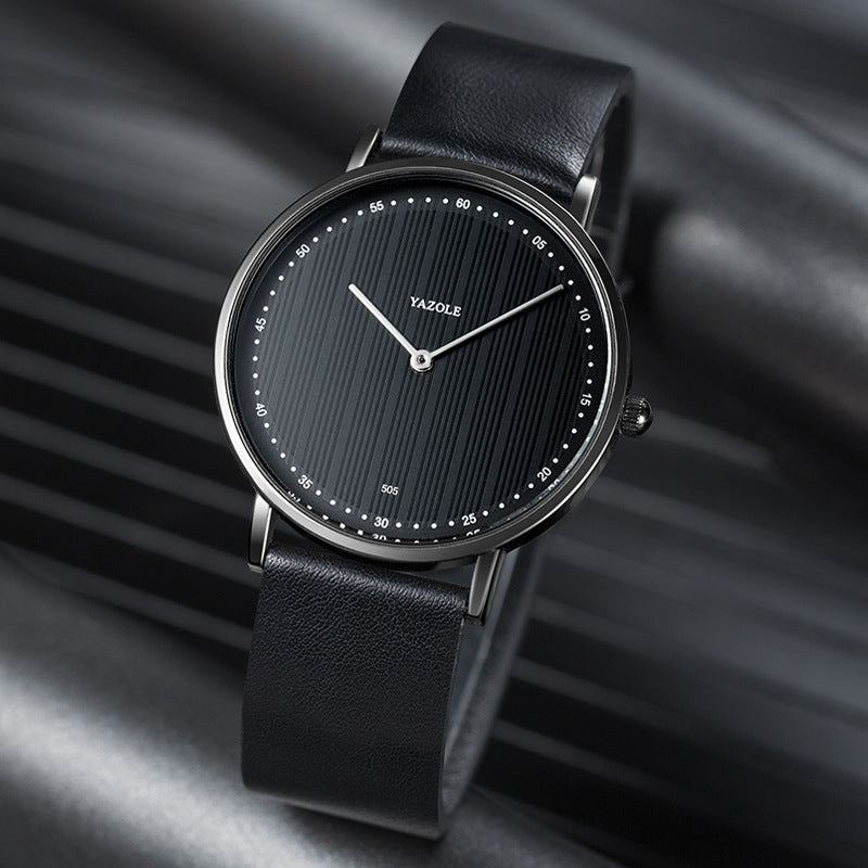 Reloj minimalista con esfera de rayas verticales