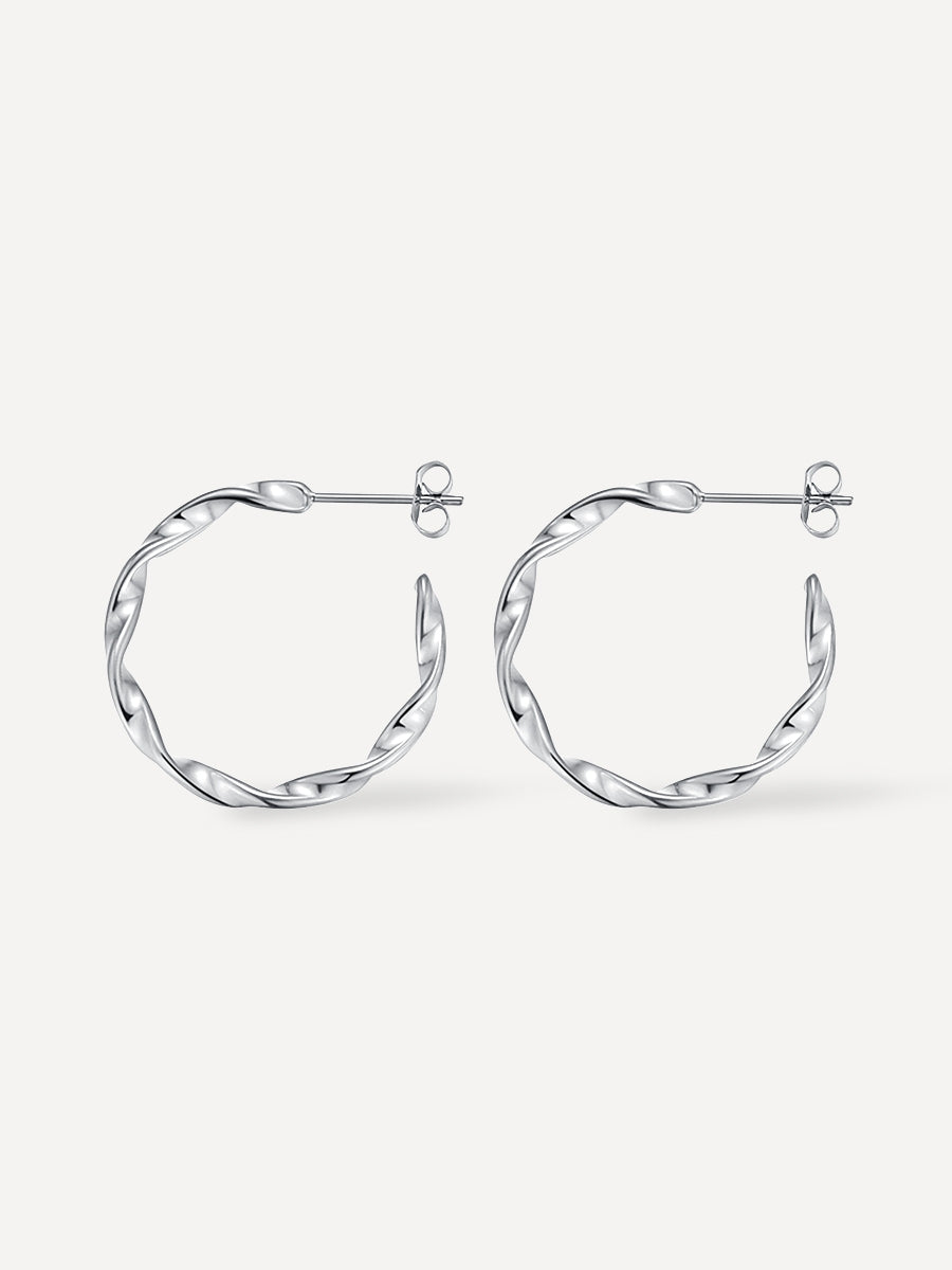 Boucles d'oreilles créoles torsadées