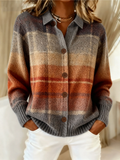 Cardigan a quadri ombra d'autunno