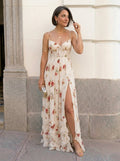 Abito floreale con scollo a V